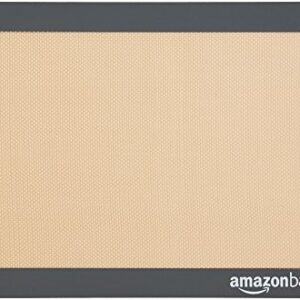 Amazon Basics Silicone, Non-Stick, Food Safe Baking Mat, Pack of 3, Beige/Gray, Rectangular, 16.5" x 11.62"