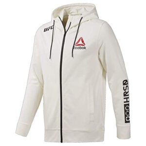 UFC Reebok Men's Walkout Hoodie, Chalk/Black, Large