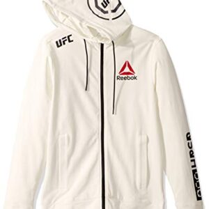 UFC Reebok Men's Walkout Hoodie, Chalk/Black, Large