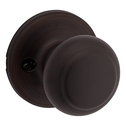 Kwikset Cove Interior Passage Door Knob, Handle For Closet and Hallway Doors, Non-Locking Doorknob, Venetian Bronze