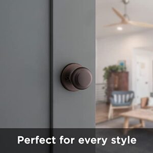 Kwikset Cove Interior Passage Door Knob, Handle For Closet and Hallway Doors, Non-Locking Doorknob, Venetian Bronze