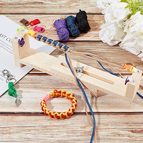 PH PandaHall Jig Bracelet Maker Kit Wristband Maker with 8 Parachute Cords and 8 Quick Release Buckles Adjustable Length Braiding Weaving DIY Craft Tool Kit for Friendship Bracelets Jewelry Making