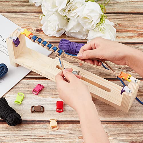 PH PandaHall Jig Bracelet Maker Kit Wristband Maker with 8 Parachute Cords and 8 Quick Release Buckles Adjustable Length Braiding Weaving DIY Craft Tool Kit for Friendship Bracelets Jewelry Making