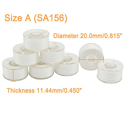 New brothread 25pcs White 60S/2 (90WT) Prewound Bobbin Thread Plastic Size A SA156 for Embroidery and Sewing Machines DIY Embroidery Thread Sewing Thread Cottonized Soft Feel Polyester Thread