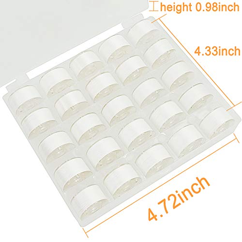 New brothread 25pcs White 60S/2 (90WT) Prewound Bobbin Thread Plastic Size A SA156 for Embroidery and Sewing Machines DIY Embroidery Thread Sewing Thread Cottonized Soft Feel Polyester Thread