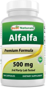 best naturals alfalfa green super food 500 mg 180 capsules (180 count (pack of 1))