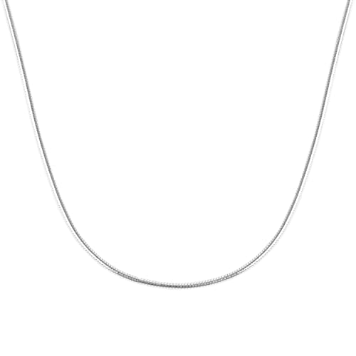 PORI JEWELERS 925 Sterling Silver Italian Magic Snake Chain Necklace - 16"-30" (20, 1.2MM, Silver)