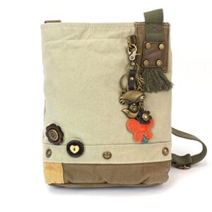 chala handbag canvas crossbody messenger bags -fox (metal fox - sand)