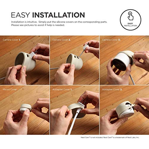 elago Google Nest Cam Outdoor Cover (Dark Brown, 3Pcs) - Full Package, All Weather Protection, Adapter Cover Included, Easy Installation