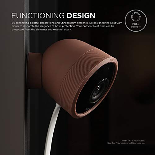 elago Google Nest Cam Outdoor Cover (Dark Brown, 3Pcs) - Full Package, All Weather Protection, Adapter Cover Included, Easy Installation