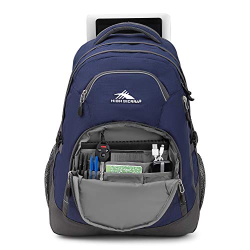 High Sierra Access 2.0 Laptop Backpack, True Navy/Mercury, One Size Dark Blue