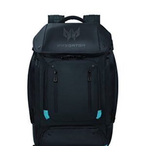 Acer Predator Utility Gaming Backpack, Water Resistant and Tear Proof Travel Backpack Fits and Protects Up to 17.3" Predator Gaming Laptop, Black with Teal Accents