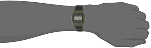 Casio Unisex Watch in Resin/Acrylic Glass with Date Display and LED Light - Water Resistance & Alarm, Green, 38.2 x 35.2 x 8.5 mm, Strap (F-91WM-3AEF)