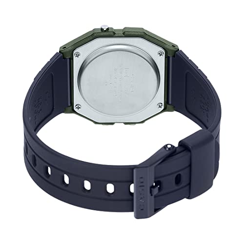 Casio Unisex Watch in Resin/Acrylic Glass with Date Display and LED Light - Water Resistance & Alarm, Green, 38.2 x 35.2 x 8.5 mm, Strap (F-91WM-3AEF)