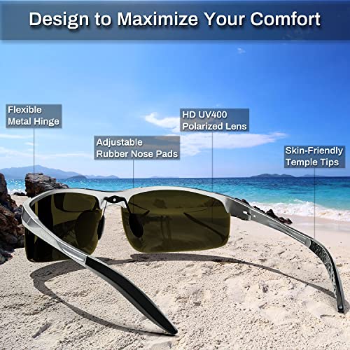 ROCKNIGHT HD Driving Polarized Sunglasses Men UV Protection Mirrored Golf Fishing Outdoor