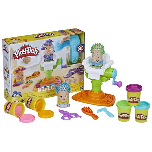 Play-Doh Buzz 'n Cut Fuzzy Pumper Barber Shop Toy with Electric Buzzer and 5 Non-Toxic Play-Doh Colors, 2-Ounce Cans (Amazon Exclusive)