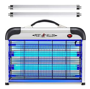 bug zapper indoor, 2800v powerful flying insect mosquito killer w/ 20w blue light attract, plug-in pest control machine for moth, fruit fly, fungus gnat, garage bug catcher