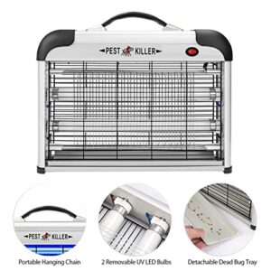 Bug Zapper Indoor, 2800V Powerful Flying Insect Mosquito Killer w/ 20W Blue Light Attract, Plug-in Pest Control Machine for Moth, Fruit Fly, Fungus Gnat, Garage Bug Catcher