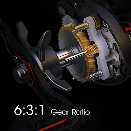 Lixada Fishing Reels Baitcasting Compact Baitcaster Fishing Reel Super Smooth with 27.6LB Carbon Fiber Drag 12+1Ball Bearings 6.3:1 Gear Ratio High Speed Reel for Fishing Saltwater Freshwater