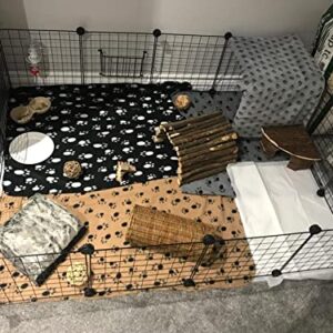 LANGXUN DIY Small Animal, Pet Playpen, Rabbit , Guinea Pig Cages, Puppy, Kitten Playpen | Indoor & Outdoor Portable Metal Wire Yard Fence (16pcs Metal Panels)