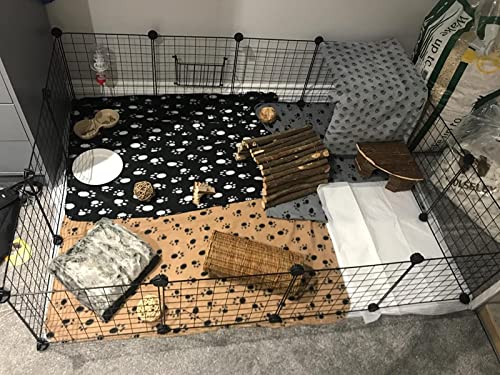 LANGXUN DIY Small Animal, Pet Playpen, Rabbit , Guinea Pig Cages, Puppy, Kitten Playpen | Indoor & Outdoor Portable Metal Wire Yard Fence (16pcs Metal Panels)