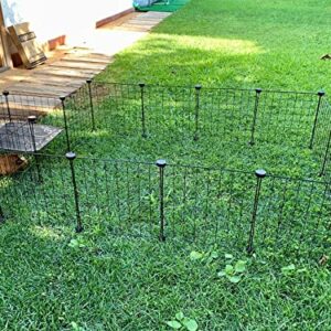 LANGXUN DIY Small Animal, Pet Playpen, Rabbit , Guinea Pig Cages, Puppy, Kitten Playpen | Indoor & Outdoor Portable Metal Wire Yard Fence (16pcs Metal Panels)