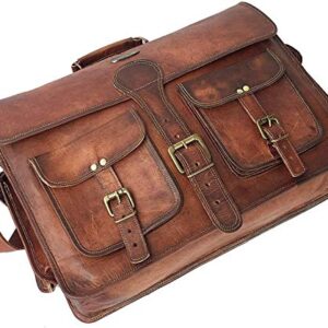 Cuero DHK 16 Inch Vintage Handmade Leather Messenger Bag Laptop Briefcase Computer Satchel Bag for Men & Women (16 Inch Medium)