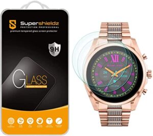 supershieldz (3 pack) designed for michael kors gen 6 bradshaw and michael kors access grayson (gen 2) smartwatch tempered glass screen protector, anti scratch, bubble free