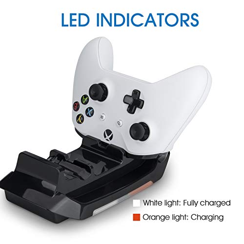 Xbox one Controller Charger with 2 Rechargeable Battery 800mAh Dual Charging Dock Station for Xbox One/One S/One X/Elite Controller