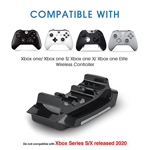 Xbox one Controller Charger with 2 Rechargeable Battery 800mAh Dual Charging Dock Station for Xbox One/One S/One X/Elite Controller