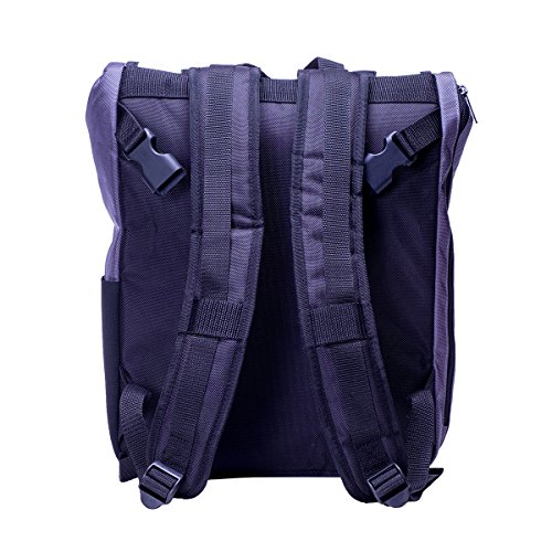 Case-It Laptop Backpack 2.0 with Hide-Away Binder Holder, Fits 13 Inch and Some 15 Inch Laptops, Purple (BKP-202-PUR)