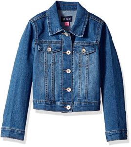 the children's place girls basic denim jacket,azure wash,xs (4)