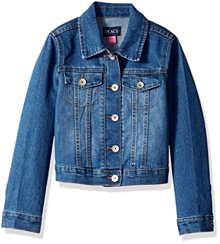 The Children's Place Girls Basic Denim Jacket,Azure Wash,XS (4)