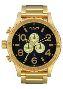 nixon 51-30 chrono a083 - all gold/black - 300m water resistant men's analog fashion watch (51mm watch face, 25mm stainless steel band)