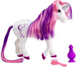 breyer horses color changing bath toy | luna the unicorn | purple / pink / white with surprise blue color | 8.5" x 7" | ages 3+ | model #7233, purple, white, pink