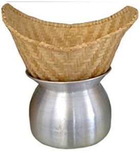 set of sticky rice steamer pot and basket cook kitchen cookware tool