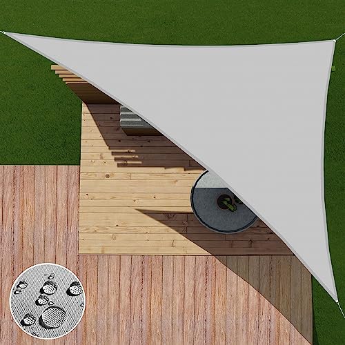 Patio Paradise Sun Shade Sail 7' x 7' x 9.9' Right Triangle Canopy Waterproof 260GSM UV Block Durable Awning Canopy Outdoor Garden Backyard Light Gray Customized