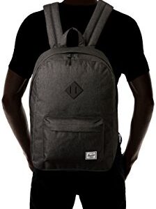 Herschel Heritage Backpack, Black Crosshatch/Black Rubber, Classic 21.5L