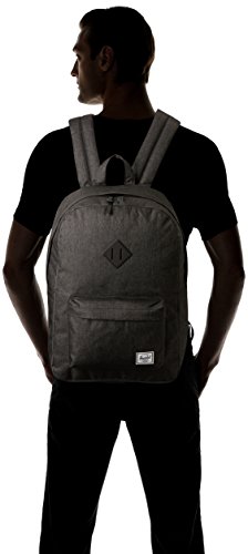 Herschel Heritage Backpack, Black Crosshatch/Black Rubber, Classic 21.5L