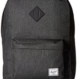 Herschel Heritage Backpack, Black Crosshatch/Black Rubber, Classic 21.5L