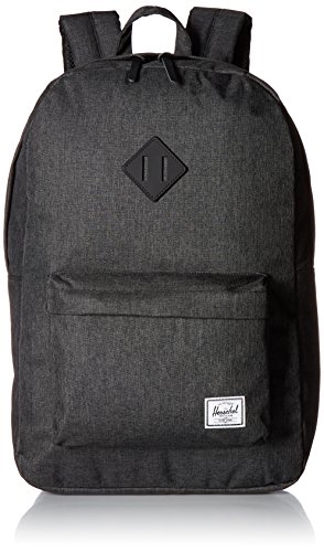 Herschel Heritage Backpack, Black Crosshatch/Black Rubber, Classic 21.5L