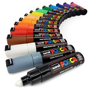 posca uni pc-7m broad tip paint marker (pack of 15)