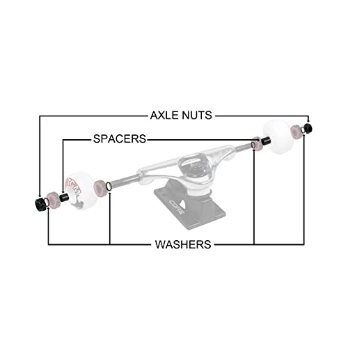 Dime Bag Hardware Skateboard Truck Speed Kit Axle Washers/Nuts/Spacers for Bearing Performance