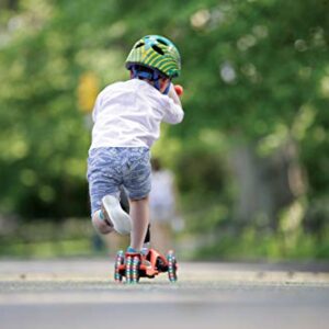 Jetson 3-Wheel Scooters - Twin Kick Scooter (Red) - Collapsible Portable Kids Three Wheel Push Scooter - Lightweight Folding Design with High Visibility RGB Light Up LED Wheels