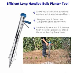 Ymachray Long Handled Bulb Planter Tools and Vegetable Seedling Tool Manual Plant Transplanter Bulb Planter