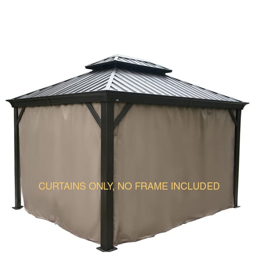 Kozyard Hardtop Gazebo Privacy Curtain Sidewall (for for Alexander, Caesar, Rosana, Apollo Models) (10ft x 12ft, Brown)