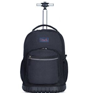 Tilami Rolling Backpack 18 Inch for School Travel, Black