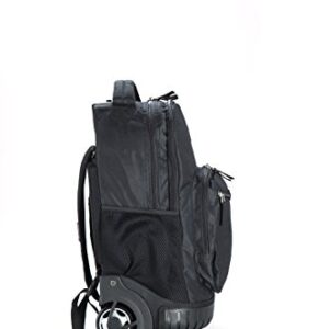 Tilami Rolling Backpack 18 Inch for School Travel, Black