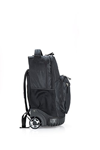 Tilami Rolling Backpack 18 Inch for School Travel, Black