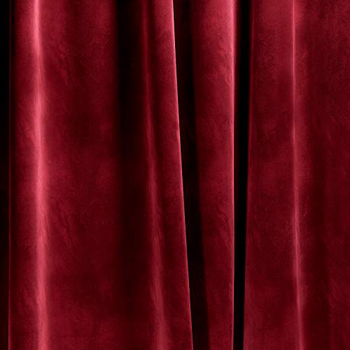 Luxury Pom Poms Curtain for Living Room Blackout Velvet 2 Panels Curtains Set Luxury Tassel Bedroom Curtains (Burgundy, (50W×84L)×2)